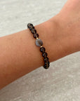 Bracelet quartz fumé & agate du Botswana