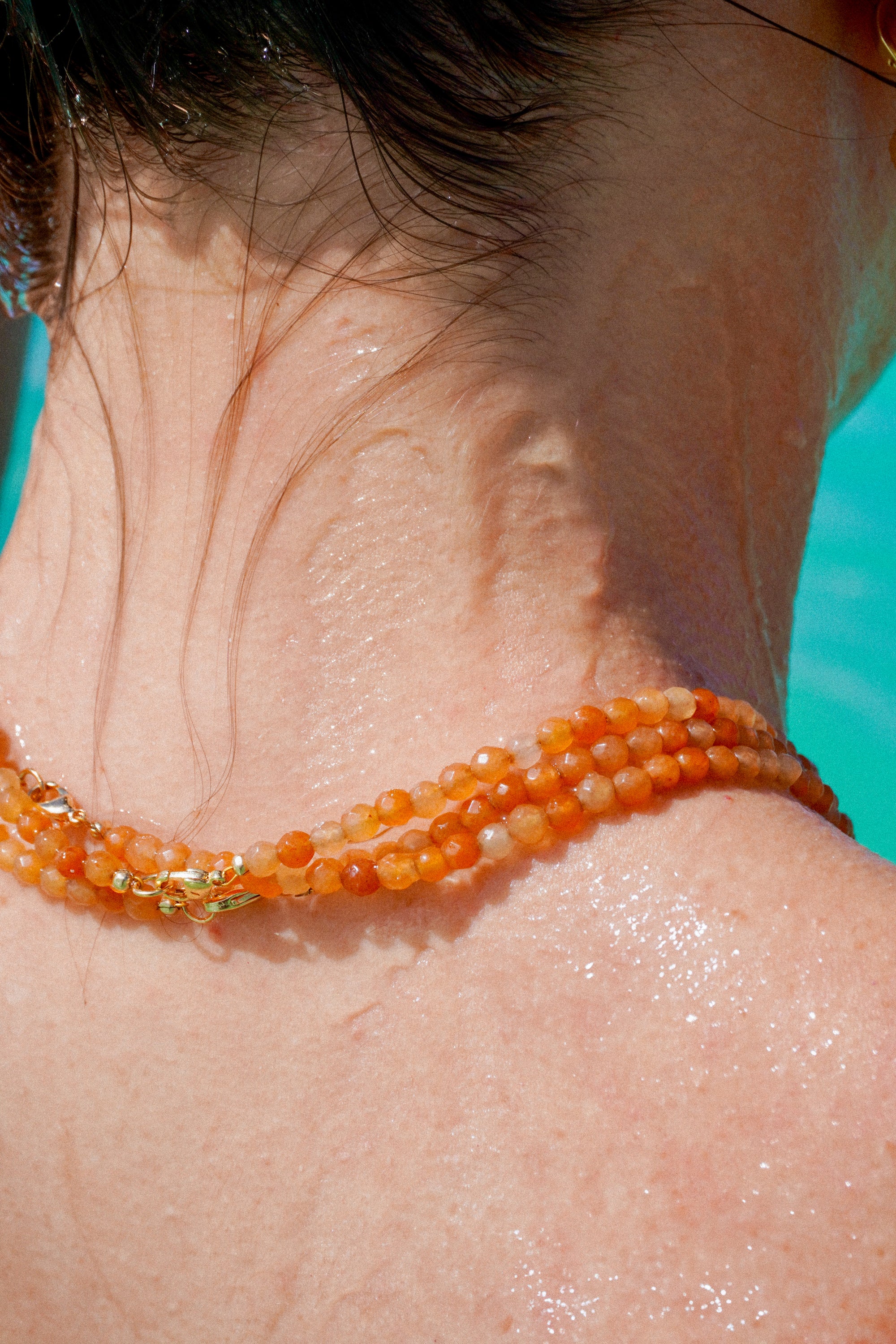 Collier aventurine orange coquillage
