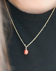 Collier chaîne jaspe rouge