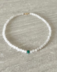 Collier jade blanc & malachite
