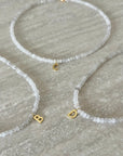 Collier jade blanc & initiale