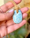 Collier cordon larimar