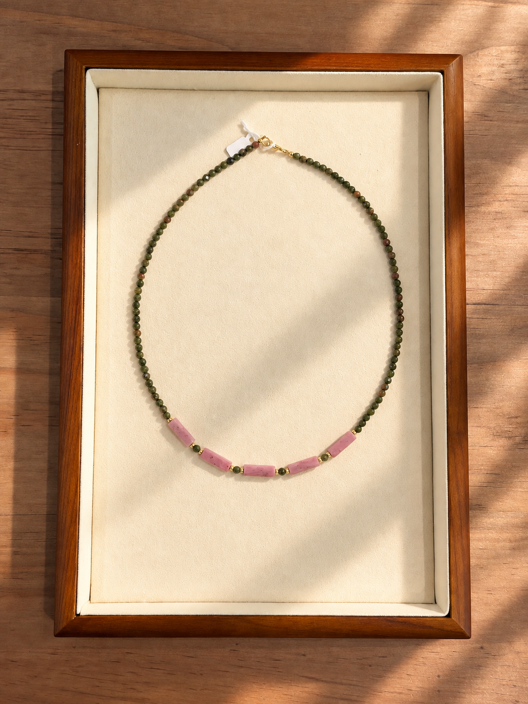 Collier en unakite & rhodonite