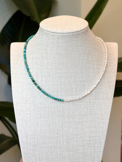 Collier en turquoise & perles d'eau douce