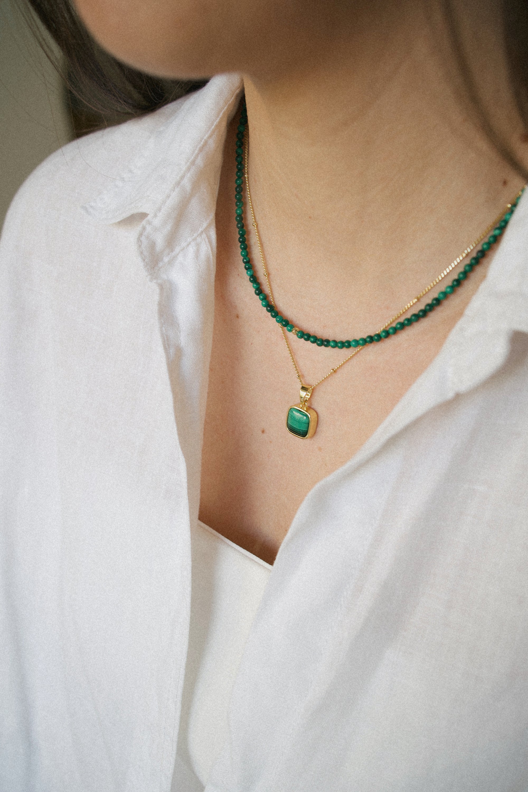 Collier chaîne malachite